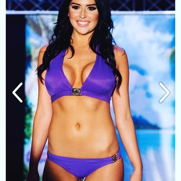 NWT  Halter Purple Triangle Top 14KT Gold - Picture 7 of 11